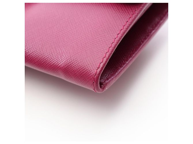 Cartera larga bi-fold Prada Saffiano TUC Púrpura - vista 5