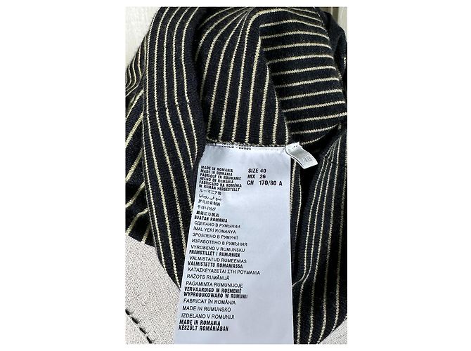 Miu Miu Gestreifter Strickcardigan aus Wolle und Seide Schwarz - Ansicht 7
