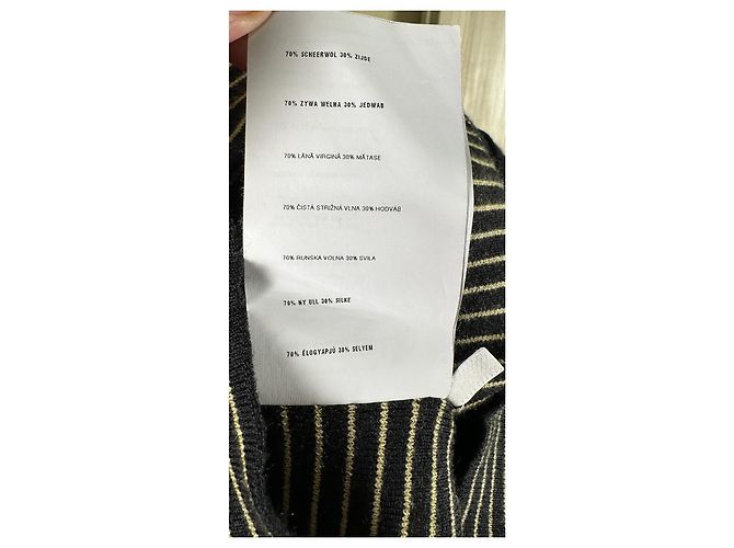 Miu Miu Gestreifter Strickcardigan aus Wolle und Seide Schwarz - Ansicht 8