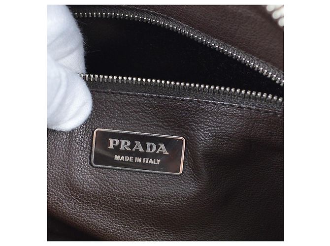 Prada Bauletto en cuir Saffiano Medium Beige - vue 4