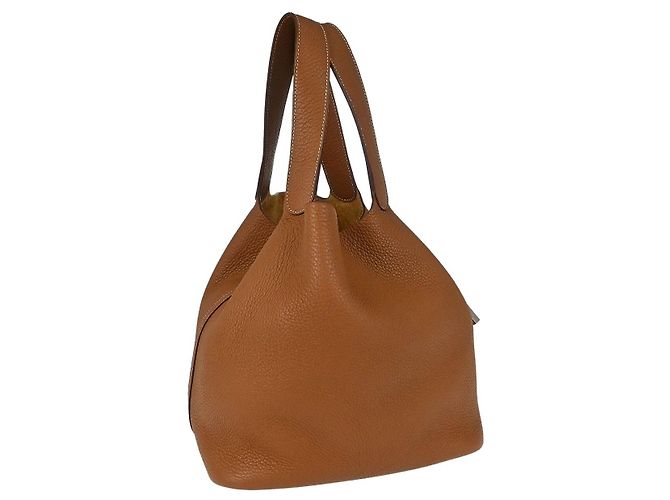Hermès Hermes Picotin Lock Clemence GM Dourado - vista 3