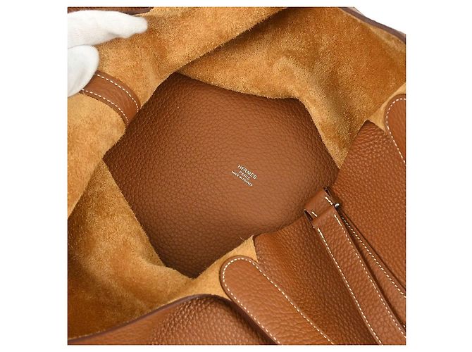 Hermès Hermes Picotin Lock Clemence GM Dourado - vista 4