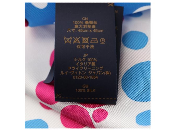 Sciarpa Louis Vuitton LV x YK Carre 45 Infinity Dot Blu Multicolore - vista 3
