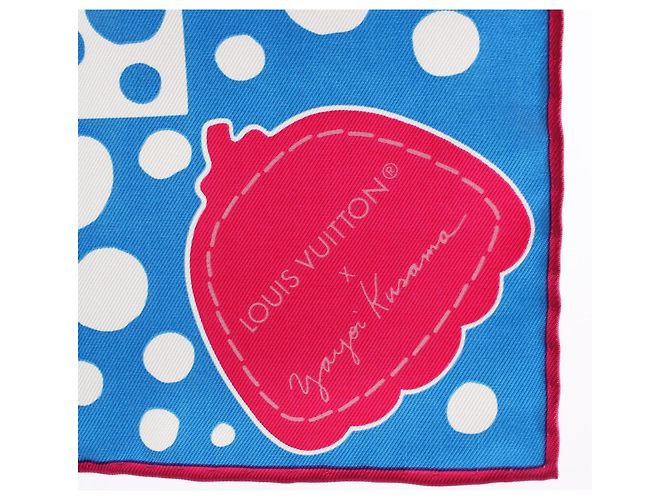 Sciarpa Louis Vuitton LV x YK Carre 45 Infinity Dot Blu Multicolore - vista 5