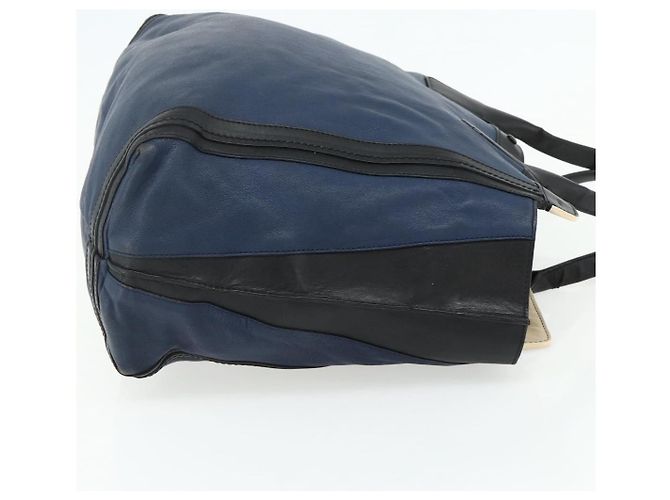 Chloé Borsa Tote Chloe Alice in pelle Medium Blu navy - vista 4