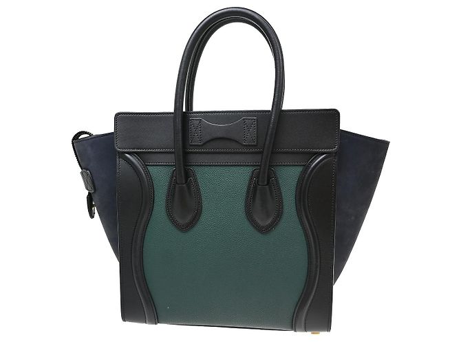 Céline Celine Tricolor Shoulder Luggage Leder Umhängetasche Mehrfarben - Ansicht 2