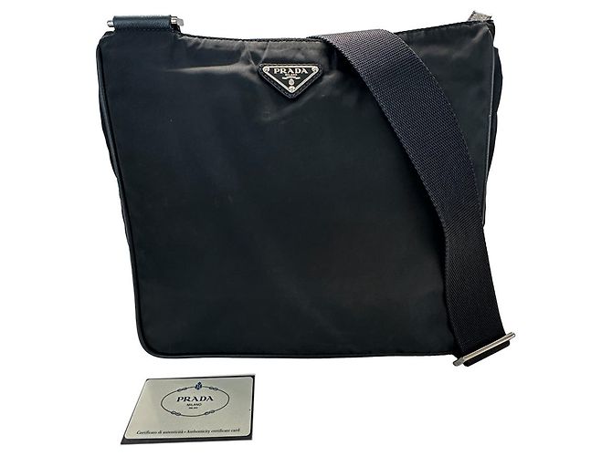 Borsa a tracolla in nylon Prada Nero - vista 11