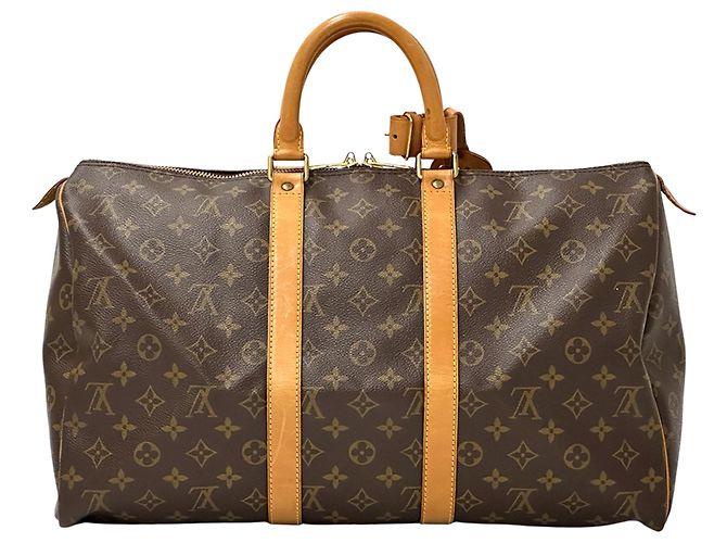 Keepall Borsa Boston Louis Vuitton Marrone Monogramma - vista 2