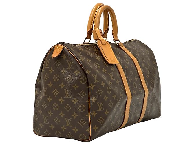 Keepall Borsa Boston Louis Vuitton Marrone Monogramma - vista 3