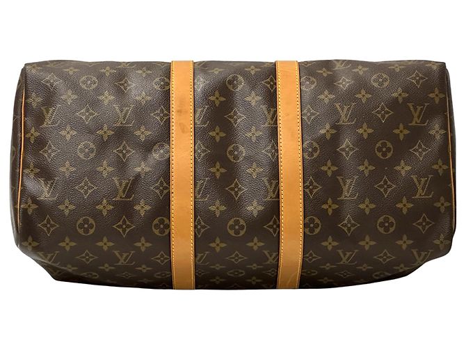 Keepall Borsa Boston Louis Vuitton Marrone Monogramma - vista 4