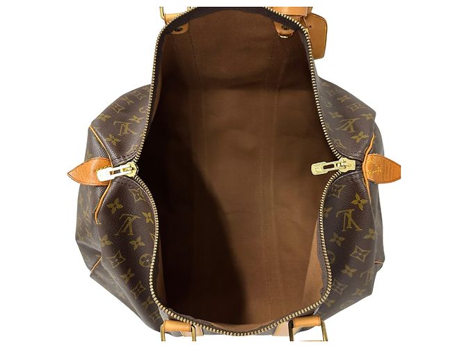 Keepall Borsa Boston Louis Vuitton Marrone Monogramma - vista 5