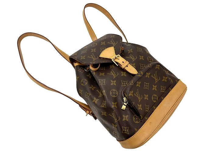 Zaino Louis Vuitton Monogram Montsouris MM Marrone Monogramma - vista 4