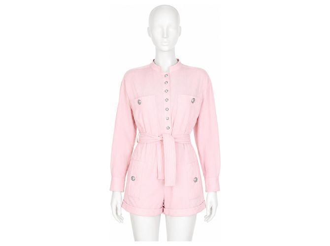 Balmain Macacão curto de algodão rosa - vista 2