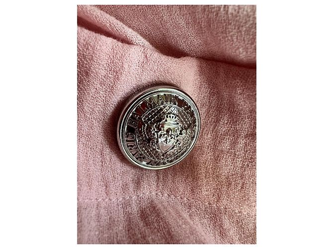 Balmain Macacão curto de algodão rosa - vista 4