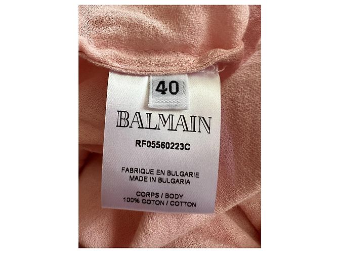 Balmain Macacão curto de algodão rosa - vista 5