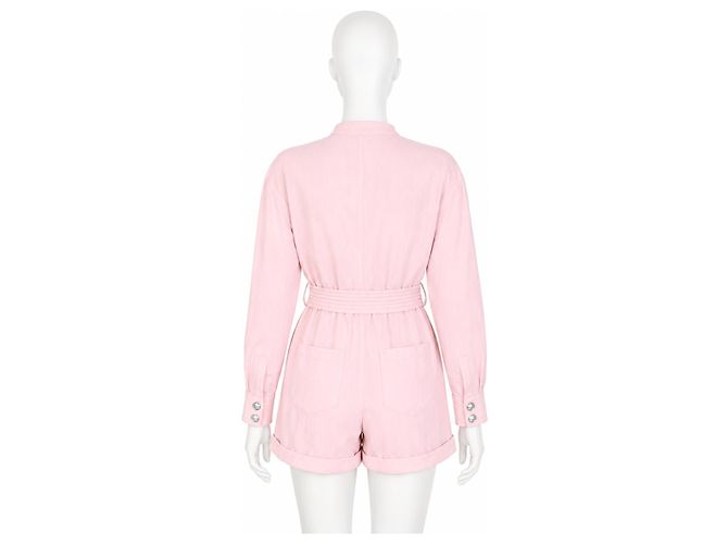 Balmain Macacão curto de algodão rosa - vista 8