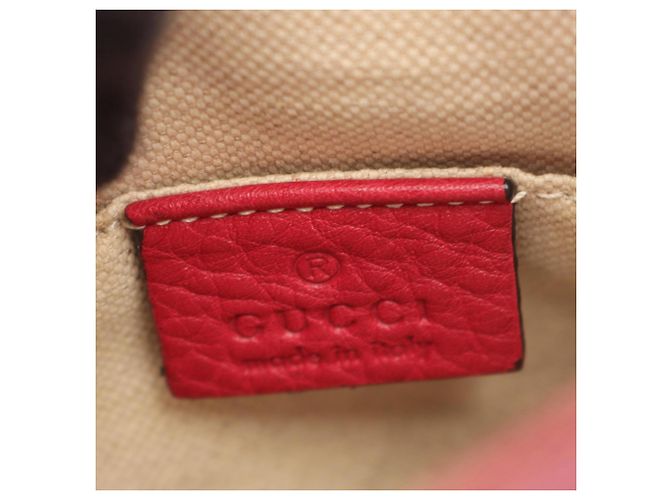 Bamboo Mochila Gucci em couro com detalhes em bambu Vermelho - vista 4