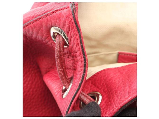 Bamboo Mochila Gucci em couro com detalhes em bambu Vermelho - vista 5