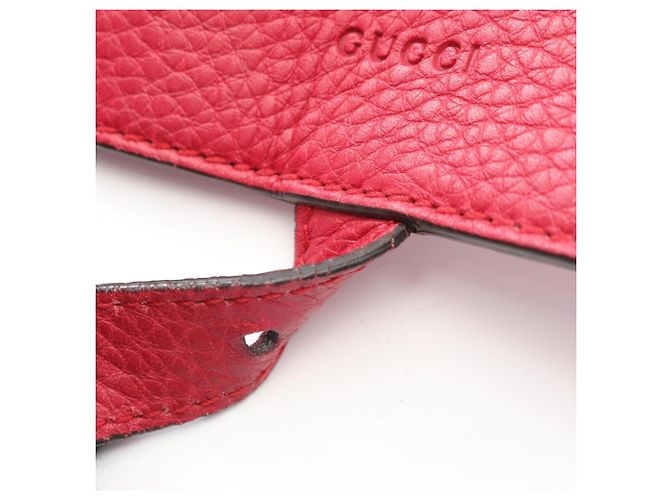 Bamboo Mochila Gucci em couro com detalhes em bambu Vermelho - vista 8