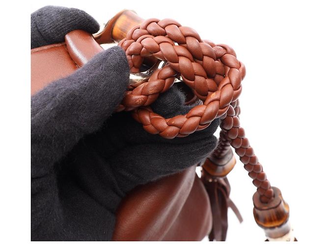 Borsa a Spalla Gucci Bamboo Marrone - vista 11