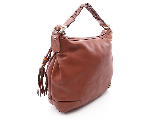 Borsa a Spalla Gucci Bamboo Marrone - vista 2