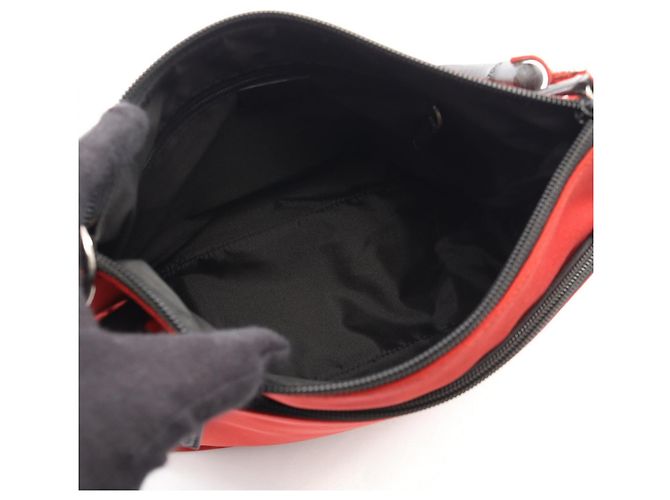 Borsa a Spalla Gucci Bamboo Nero Rosso - vista 3