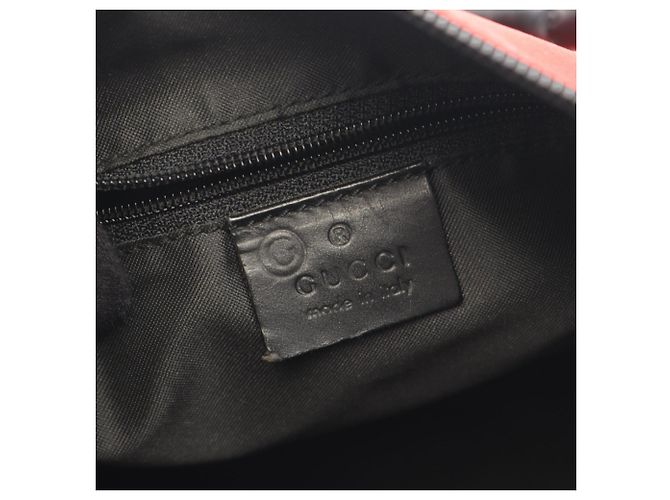 Borsa a Spalla Gucci Bamboo Nero Rosso - vista 4