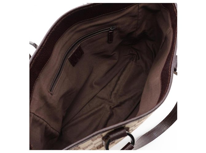 Borsa Tote in tela e pelle beige e marrone Gucci - vista 3