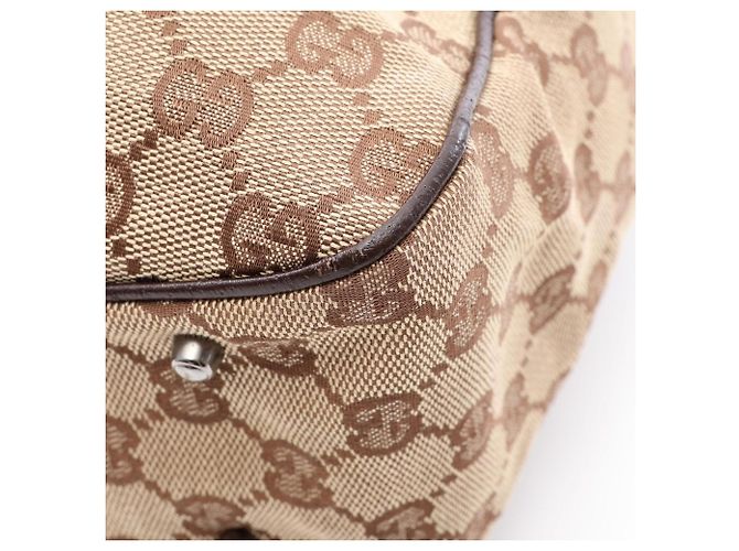 Borsa Tote in tela e pelle beige e marrone Gucci - vista 5
