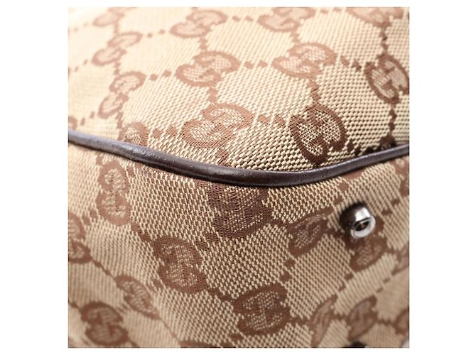 Borsa Tote in tela e pelle beige e marrone Gucci - vista 6