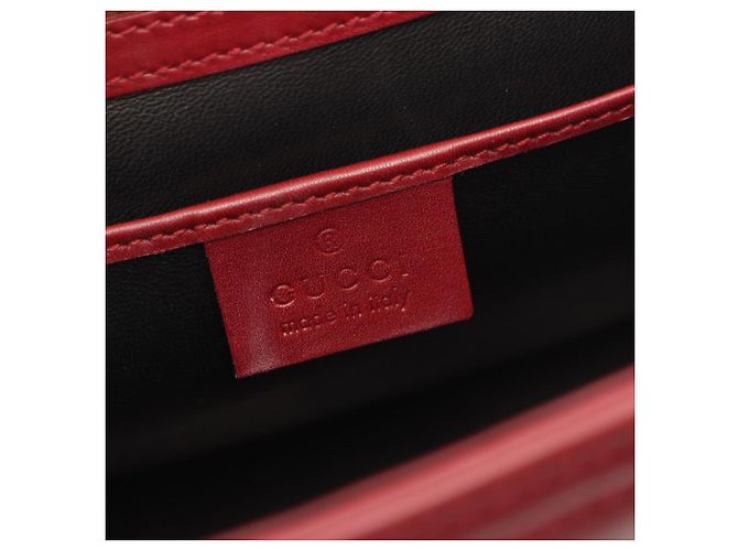 Borsa in pelle bordeaux Gucci Bordò - vista 4