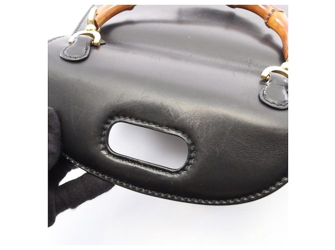 Bolso de mano 2-Way Gucci Bamboo Negro - vista 7