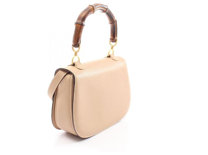 Borsa a 2 vie Gucci Old Bamboo Beige - vista 2