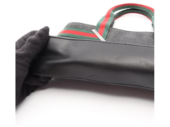Borsa Gucci Sherry Line Nero Rosso Verde - vista 10
