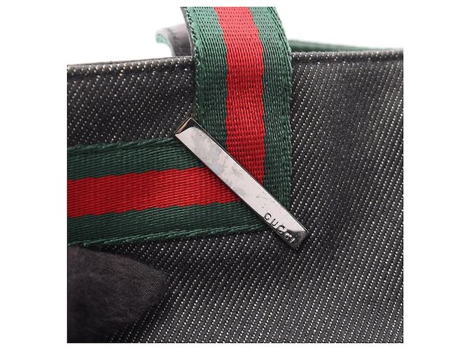 Borsa Gucci Sherry Line Nero Rosso Verde - vista 8