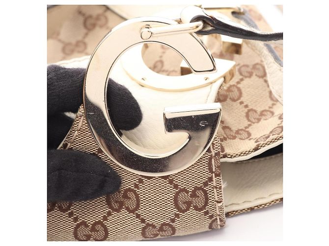 Borsa a Spalla Gucci Charlotte GG Canvas Beige Crudo - vista 7