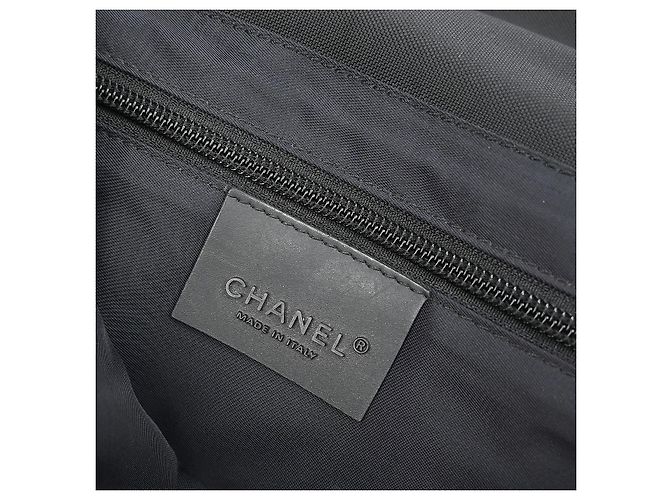 Chanel Sport Line Flap Messenger Lana e Nylon Small Nero - vista 4