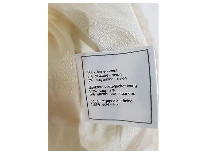 Chanel 03A Cream Tweed Embellished Jacket Black Metallic Gold hardware - view 3