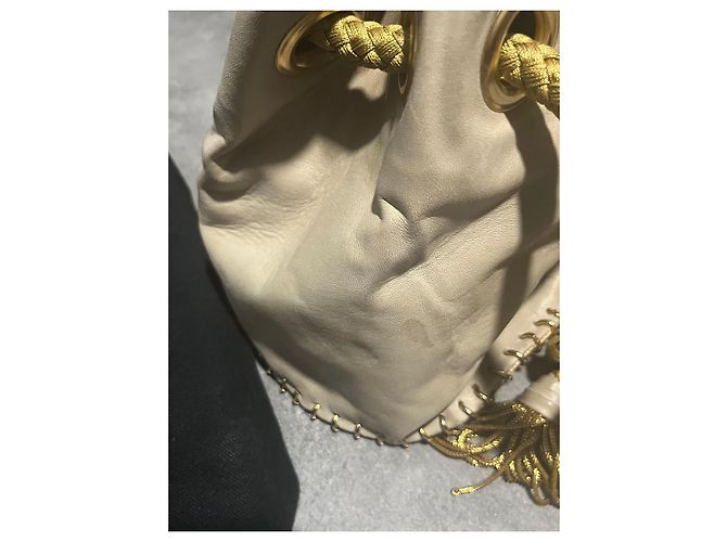 Delphine Delafon Beuteltasche aus Leder und Python Braun Beige - Ansicht 3