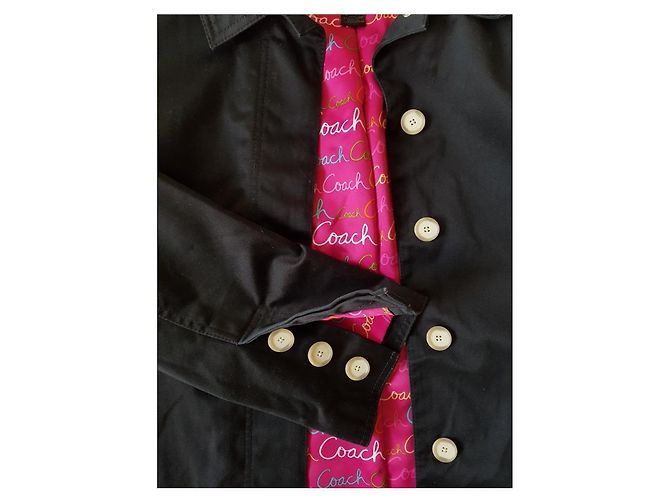 Coach Navy Baumwolljacke mit rosa Signature-Futter Marineblau - Ansicht 3