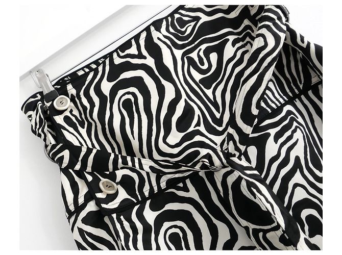 Marni Gonna midi raso stampa zebra Pre-Fall 2018 Nero Bianco - vista 4