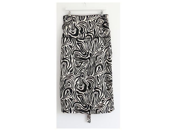 Marni Gonna midi raso stampa zebra Pre-Fall 2018 Nero Bianco - vista 6