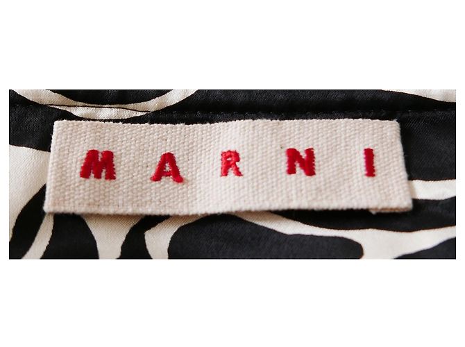 Marni Gonna midi raso stampa zebra Pre-Fall 2018 Nero Bianco - vista 7