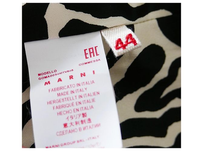 Marni Gonna midi raso stampa zebra Pre-Fall 2018 Nero Bianco - vista 8