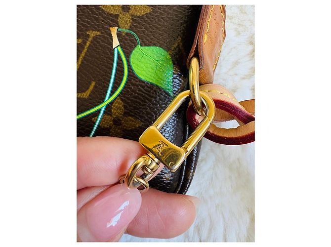 Louis Vuitton x Takashi Murakami Pochette Accessoires Cerises Marrone Rosso - vista 10