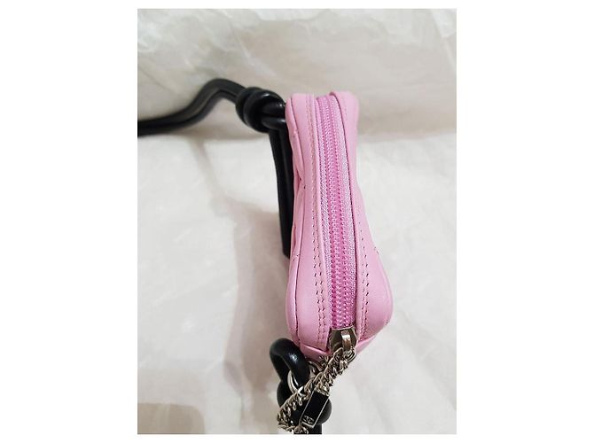 Chanel Mini Borsa in Pelle Trapuntata Rosa Nero - vista 2