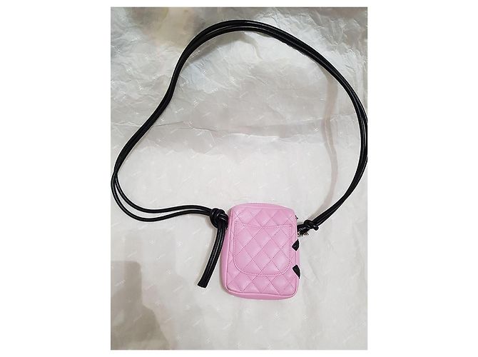 Chanel Mini Borsa in Pelle Trapuntata Rosa Nero - vista 4