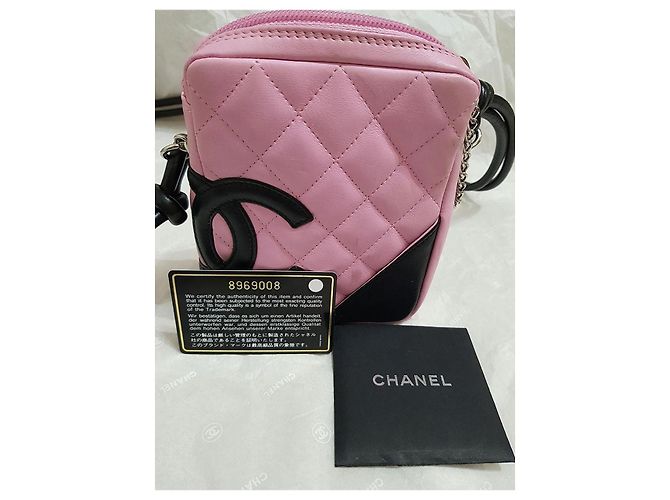 Chanel Mini Borsa in Pelle Trapuntata Rosa Nero - vista 6