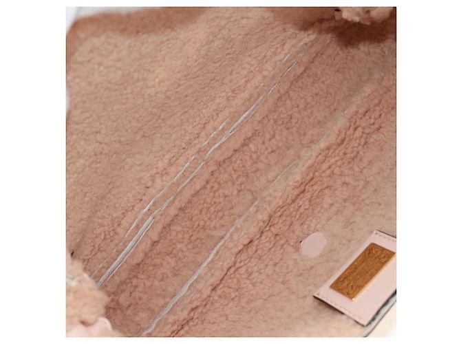 Borsa a tracolla FENDI Mamma Baguette Mouton Beige Gold Auth 187191SAV D'oro - vista 21