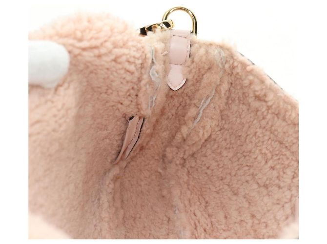 Borsa a tracolla FENDI Mamma Baguette Mouton Beige Gold Auth 187191SAV D'oro - vista 22